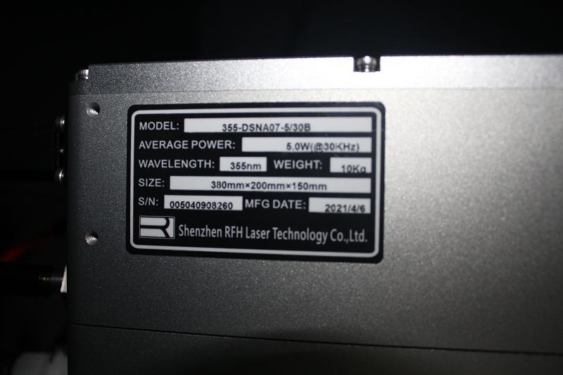 UV laser marker parameter card UV laser marker parameter card