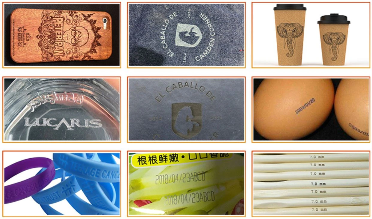 samples of CO2 laser fly marking