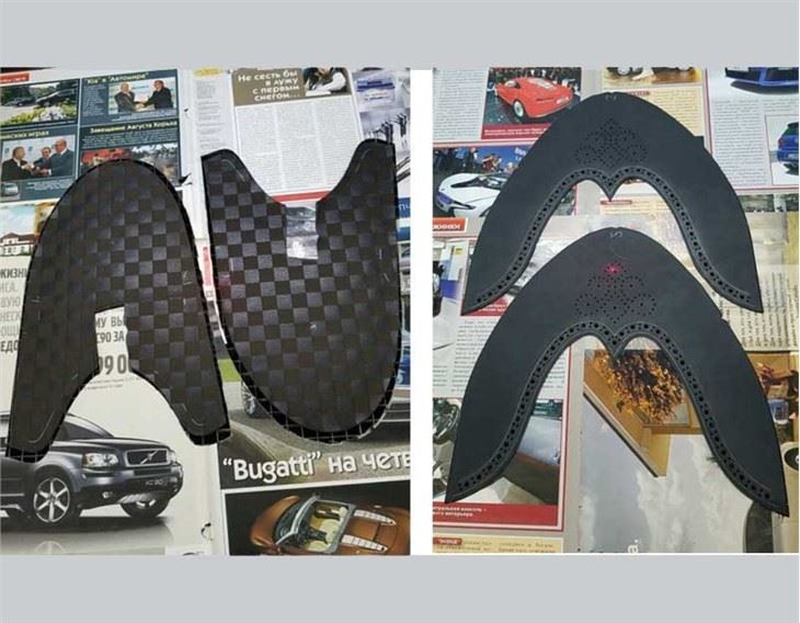 leather shoes cutting and engraving