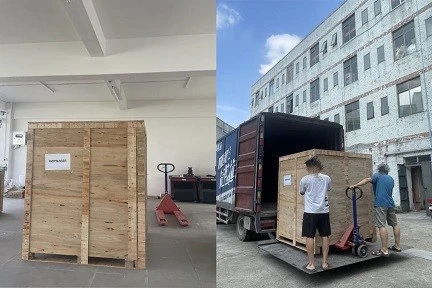 Wooden case package delivery